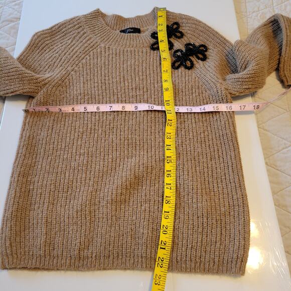 J Crew Sweater Women's XS Camel Wool Alpaca Blend Career Preppy Academia Festive - Picture 6 of 9